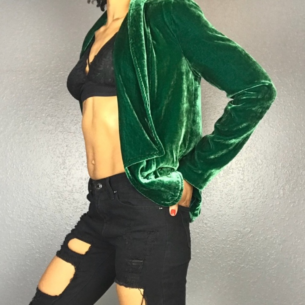 Sundance Je Ne Sais Quoi Emerald Velvet Jacket Size 2P